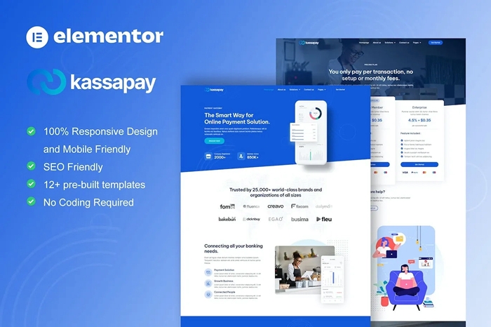 KassaPay – Online Payment Gateway Elementor Template Kit 1.0.0