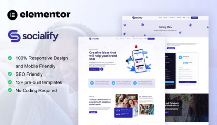 Socialify – Social Media Marketing Agency Elementor Pro Template Kit 1.0.0