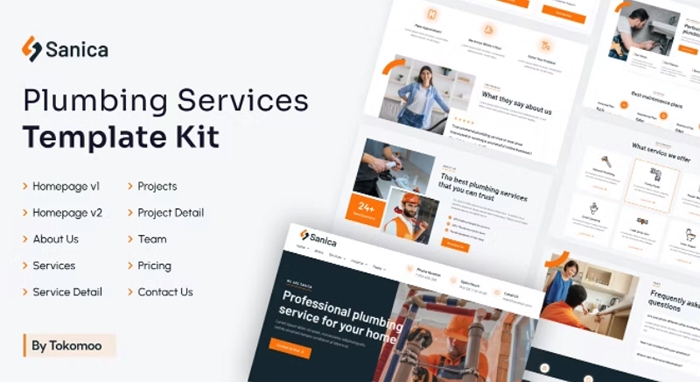 Sanica – Plumbing Services Elementor Template Kit 1.0.0