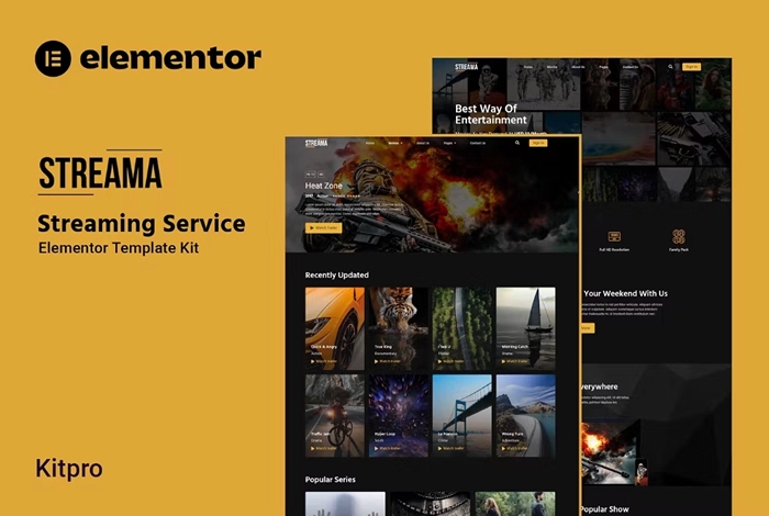 Streama – Streaming Service Elementor Template Kit 1.0.0