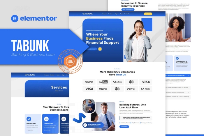 Tabunk – Banking & Business Loan Elementor Template Kit 1.0.0