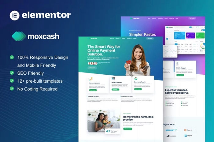 MoxCash – Online Payment Gateway Elementor Pro Template Kit 1.0.0