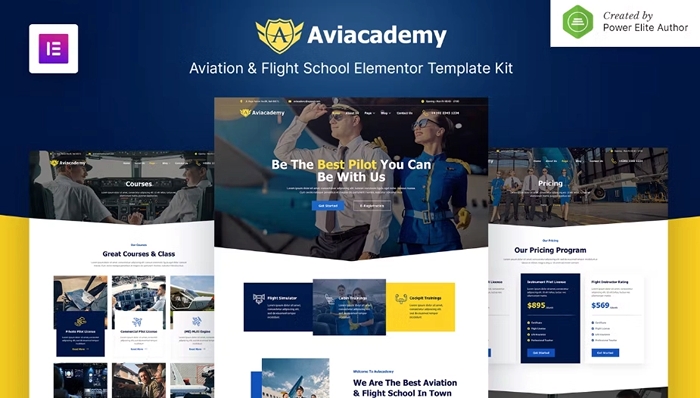 Aviacademy – Aviation & Flight School Elementor Template Kit 1.0.0
