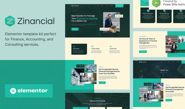 Zinancial – Finance & Accounting Services Elementor Template Kit 1.0.0