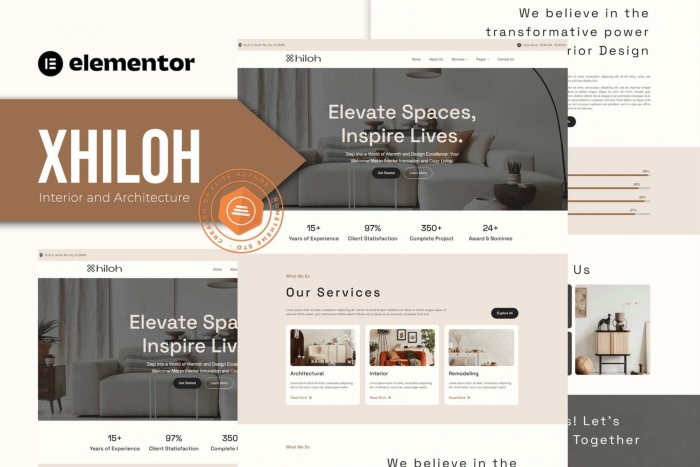 Xhiloh – Interiors & Architecture Elementor Template Kit 1.0.0