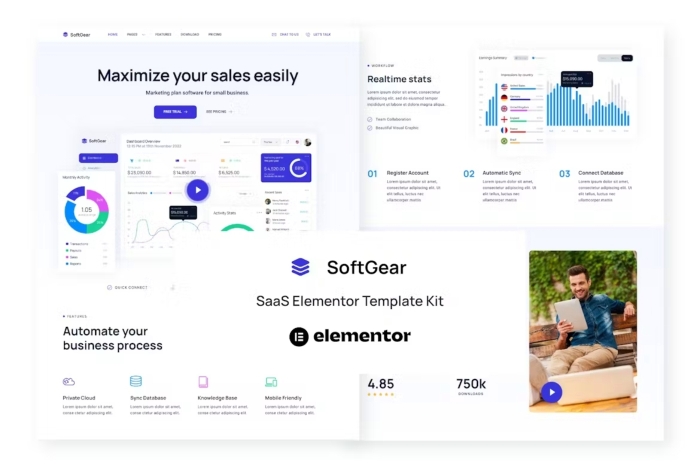 SoftGear – SaaS Elementor Template Kit 1.0.0
