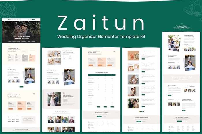 Zaitun - Wedding Organizer Elementor Template Kit 1.0.0