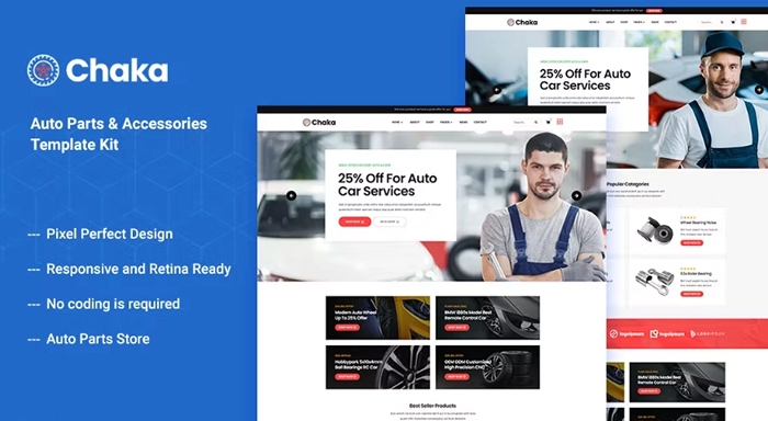 Chakta – Auto Parts Store & Accessories Elementor Template Kit 1.0.0
