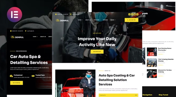Dempul – Car Auto Spa & Detailing Services Elementor Template Kit 1.0.0
