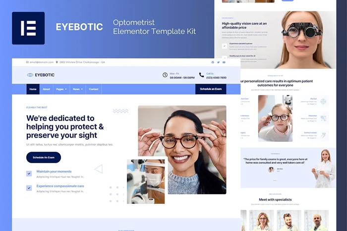 EyeBotic – Optometrist Elementor Template Kit 1.0.0