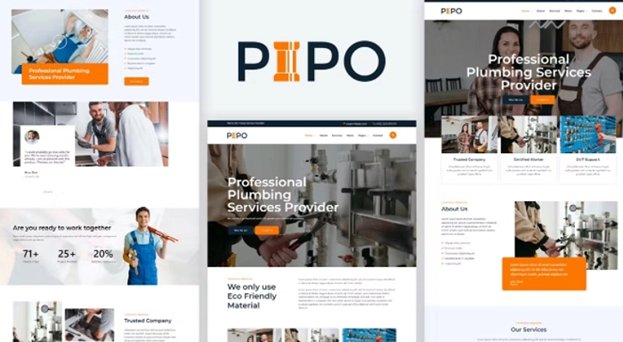 Pipo - Plumber Services Elementor Template Kit 1.0.0