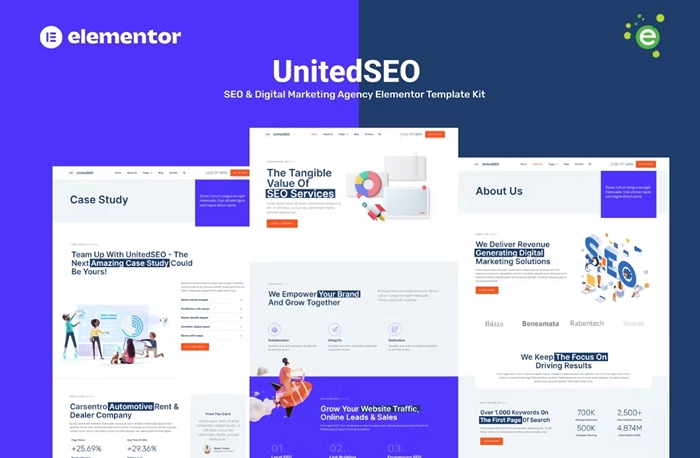 UnitedSEO – SEO and Digital Marketing Agency Elementor Template Kit 1.0.0