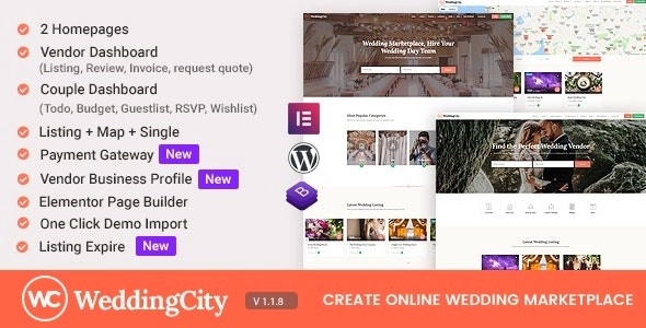 WeddingCity - Directory & Listing WP Theme 1.2.6