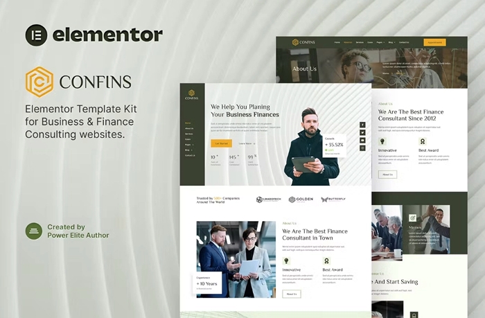 Confins – Business & Finance Consulting Elementor Template Kit 1.0.0