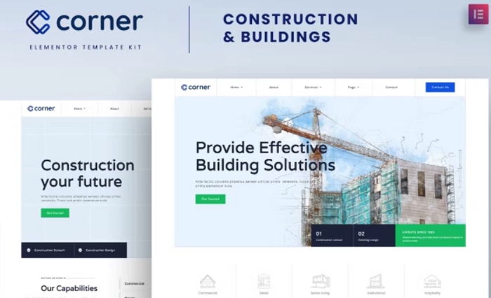 Corner – Construction & Building Elementor Template Kit 1.0.0