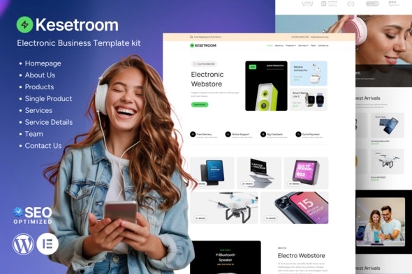 Kesetroom – Electronic Business Elementor Template Kit 1.0.0