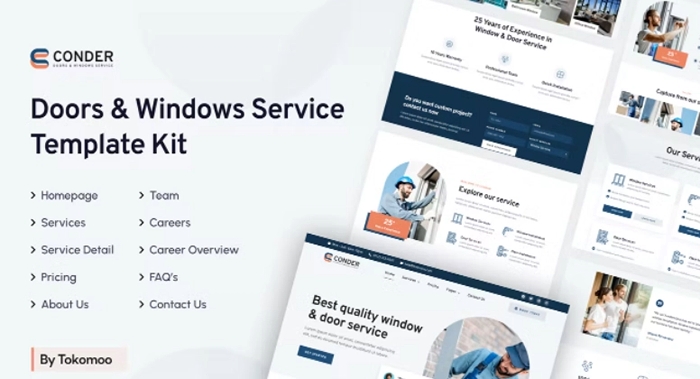 Conder – Doors & Windows Service Elementor Template Kit 1.0.0