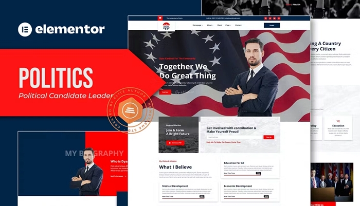 Politics – Political Candidate Leader Elementor Template Kit 1.0.0