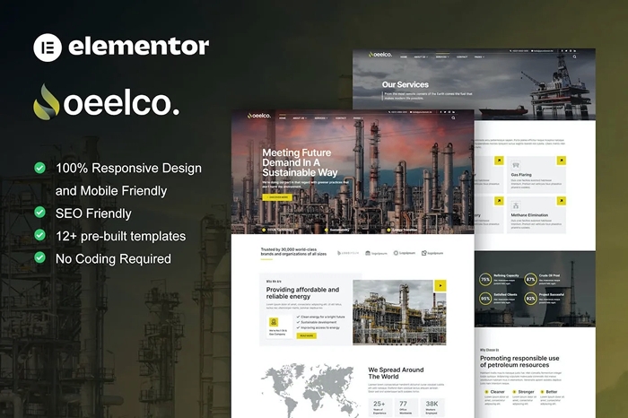 Oeelco – Oil Company & Industrial Elementor Template Kit 1.0.0