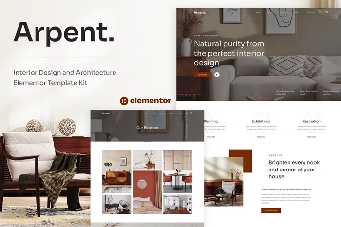 Arpent – Interior Design and Architecture Elementor Template Kit 1.0.0