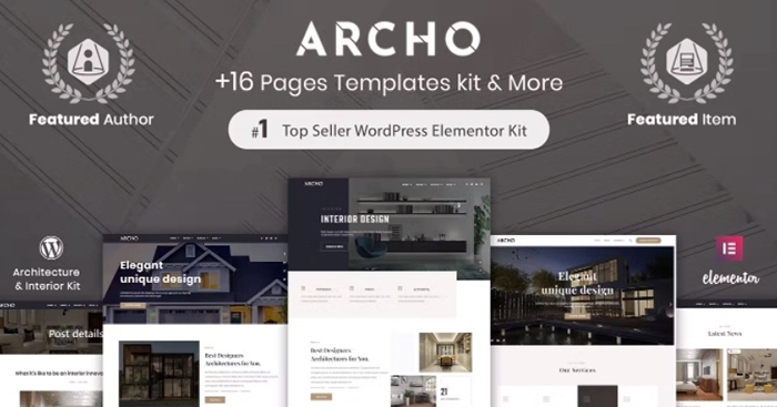 Archo – Architecture & Interior Elementor Template Kit 1.0.0