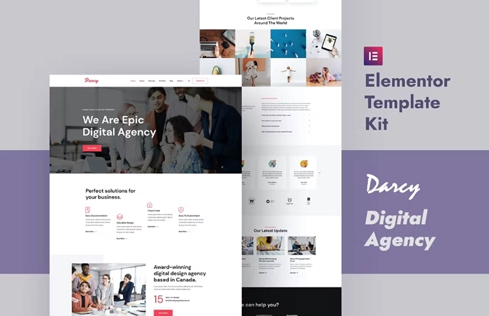 Darcy β Creative Agency Elementor Template Kit 1.0.0