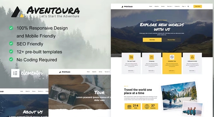 Aventoura – Travel & Tour Agency Elementor Template Kit 1.0.0