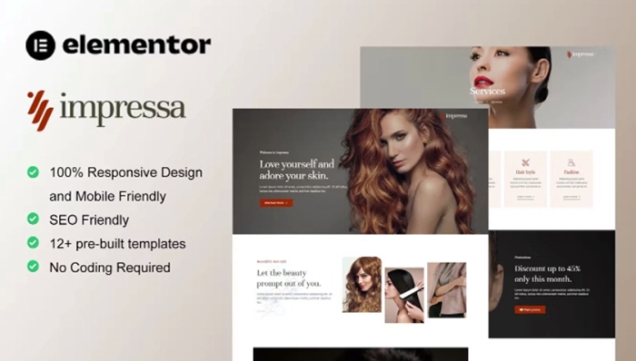 Impressa – Personal Stylist & Makeup Service Elementor Template Kit 1.0.0