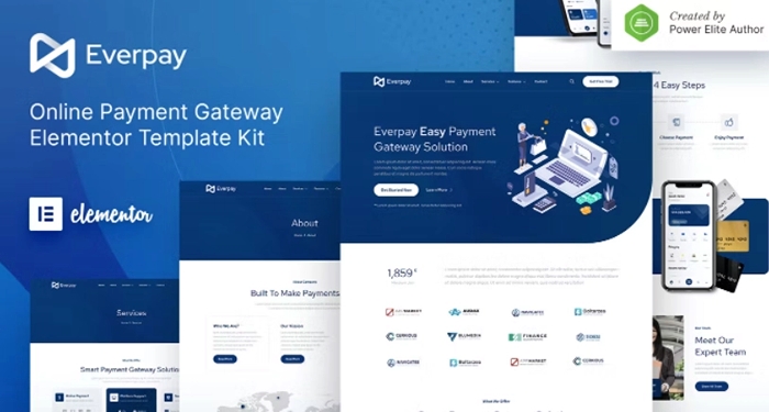 Everpay – Online Payment Gateway & Fintech Elementor Template Kit 1.0.0