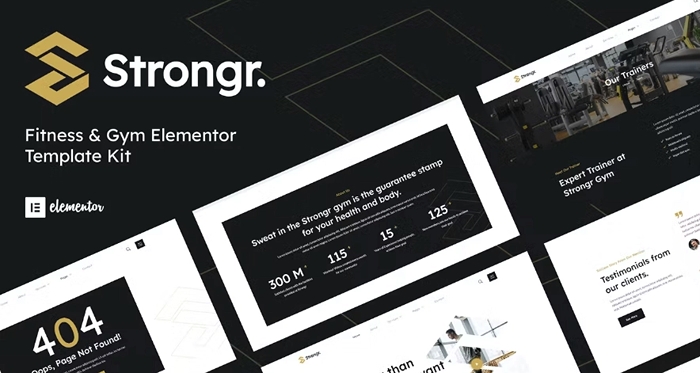 Strongr – Fitness & Gym Elementor Template Kit 1.0.0