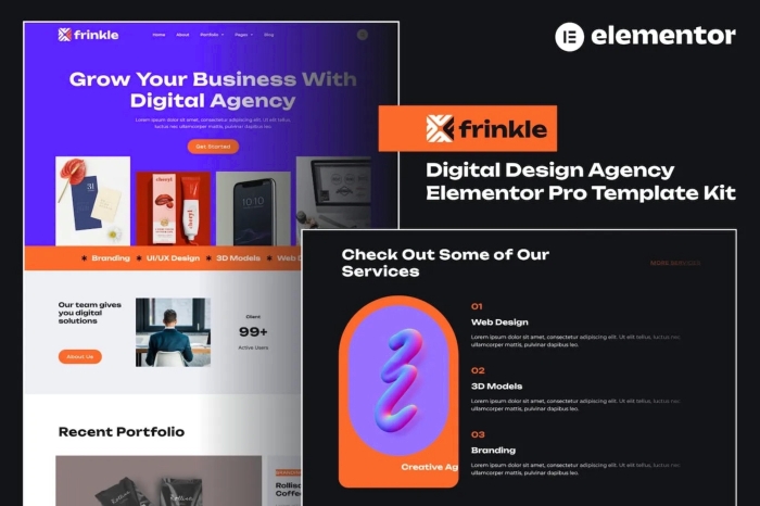 Frinkle – Digital Design Agency Elementor Pro Template Kit 1.0.0