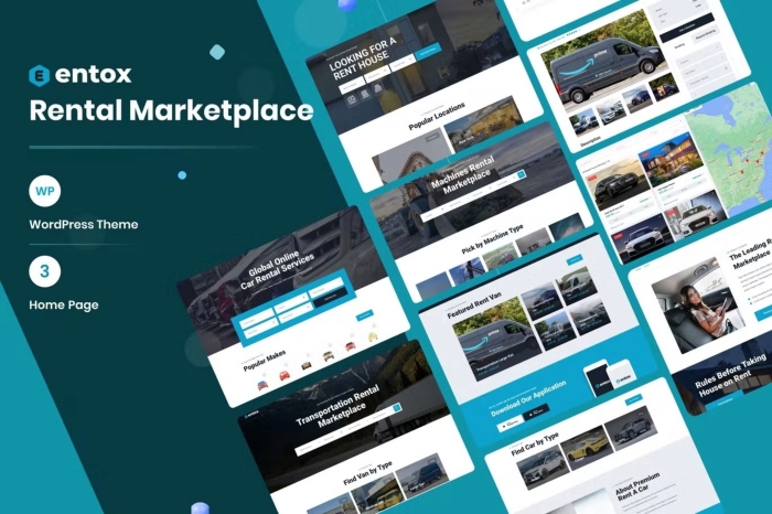 Rental Marketplace WordPress Theme – Entox 1.2.3