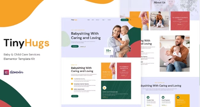Tiny Hugs – Baby & Child Care Services Elementor Template Kit 1.0.0