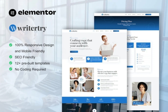 Writertry – Content Writing Service Agency Elementor Kit 1.0.0