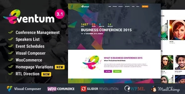 Eventum - Conference & Event WordPress Theme for Event & Conference 2.9