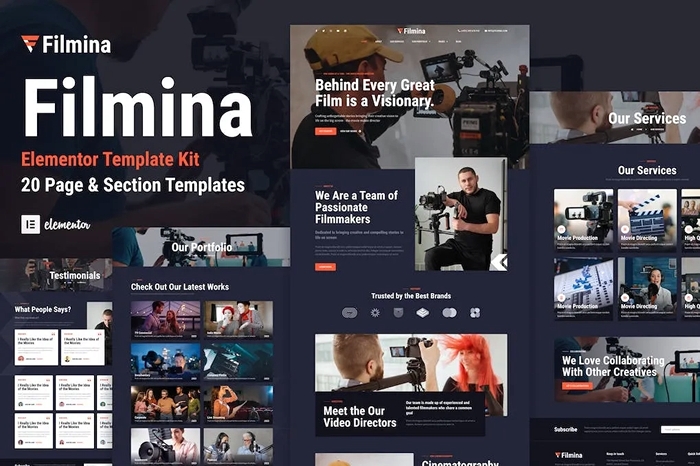 Filmina - Filmmakers & Videographer Elementor Template Kit 1.0.0