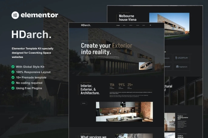 HDarch – Architecture & Interior Elementor Template Kit 1.0.0