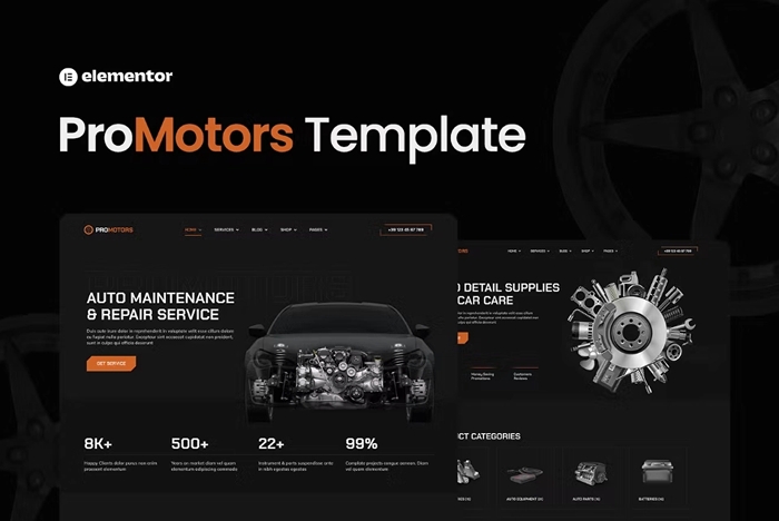 ProMotors – Car Service and Detailing Elementor Template Kit 1.0.0