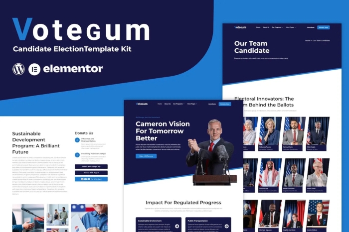 Votegum - Candidate Election Elementor Template Kit 1.0.0