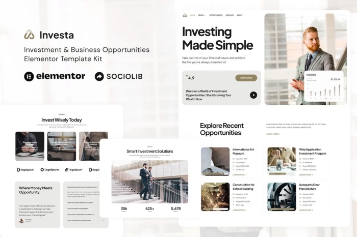Investa – Investment & Business Opportunities Elementor Template Kit 1.0.0