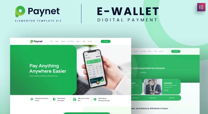 Paynet Digital E-wallet Elementor Template Kit 1.0.0
