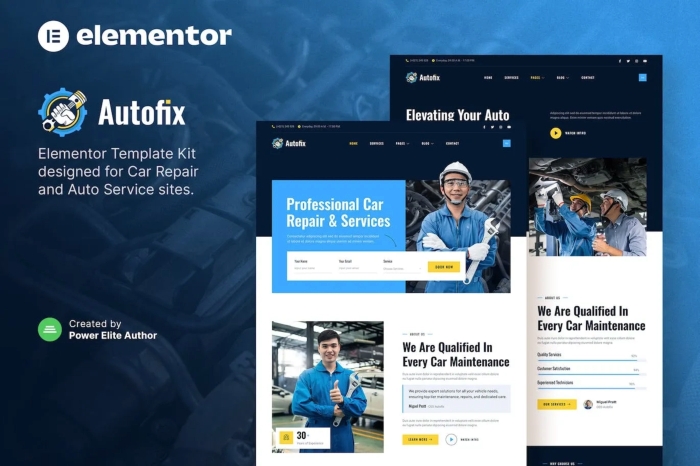 Autofix - Car Repair & Auto Services Elementor Template Kit 1.0.0