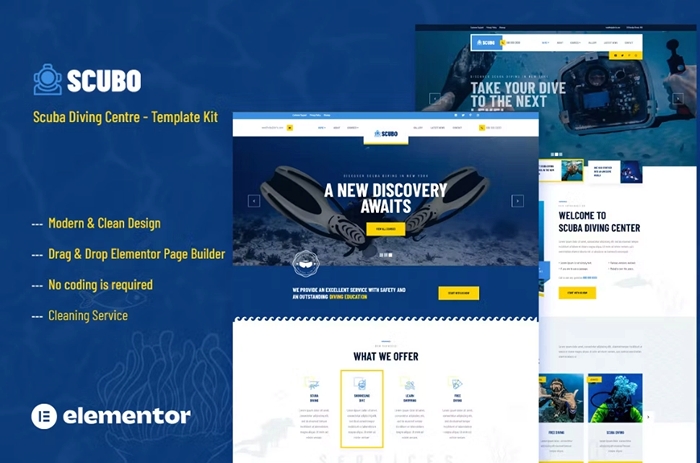 Scubo – Scuba Diving Centre Elementor Template Kit 1.0.0