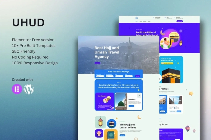 Uhud - Hajj & Umrah Tour Travel Elementor Template Kit 1.0.0