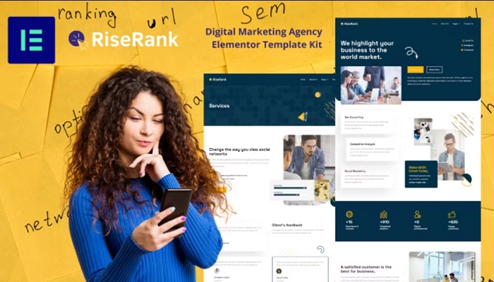 Riserank – Digital Marketing Agency Elementor Template Kit 1.0.0