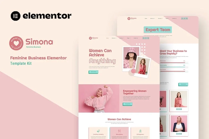 Simona - Feminine Business Elementor Template Kit 1.0.0