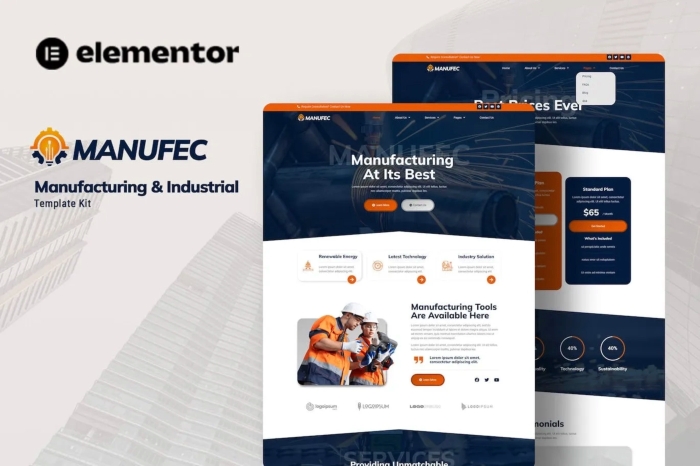 Manufec – Manufacturing & Industrial Elementor Template Kit 1.0.0