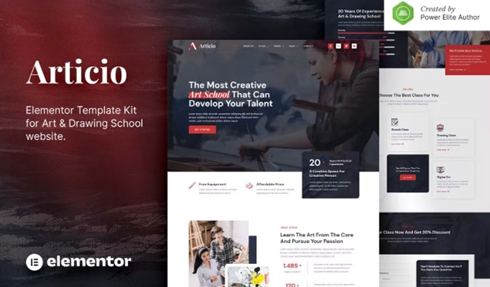 Articio - Art & Drawing School Elementor Template Kit 1.0.0