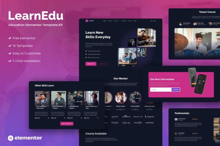 LearnEdu – Education & Online Learning Elementor Template Kit 1.0.0
