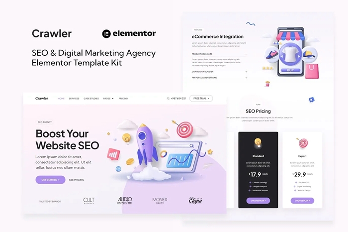 Crawler – SEO & Digital Marketing Agency Elementor Template Kit 1.0.0